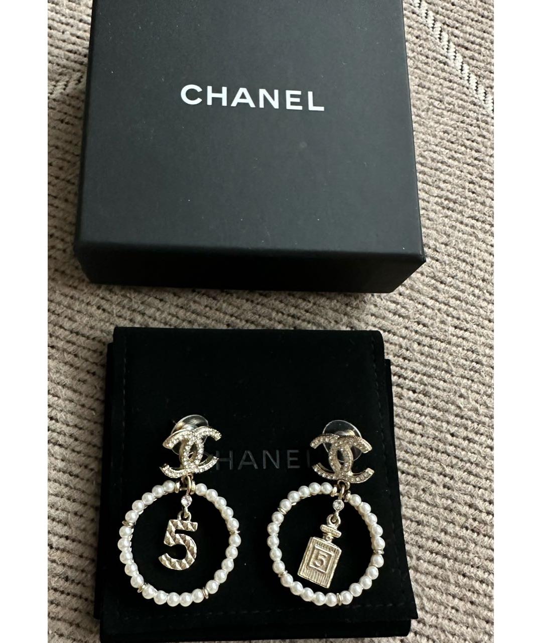 CHANEL Серебряные металлические серьги, фото 2