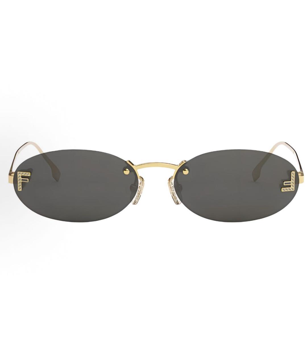 FENDI Черные металлические солнцезащитные очки, фото 2
