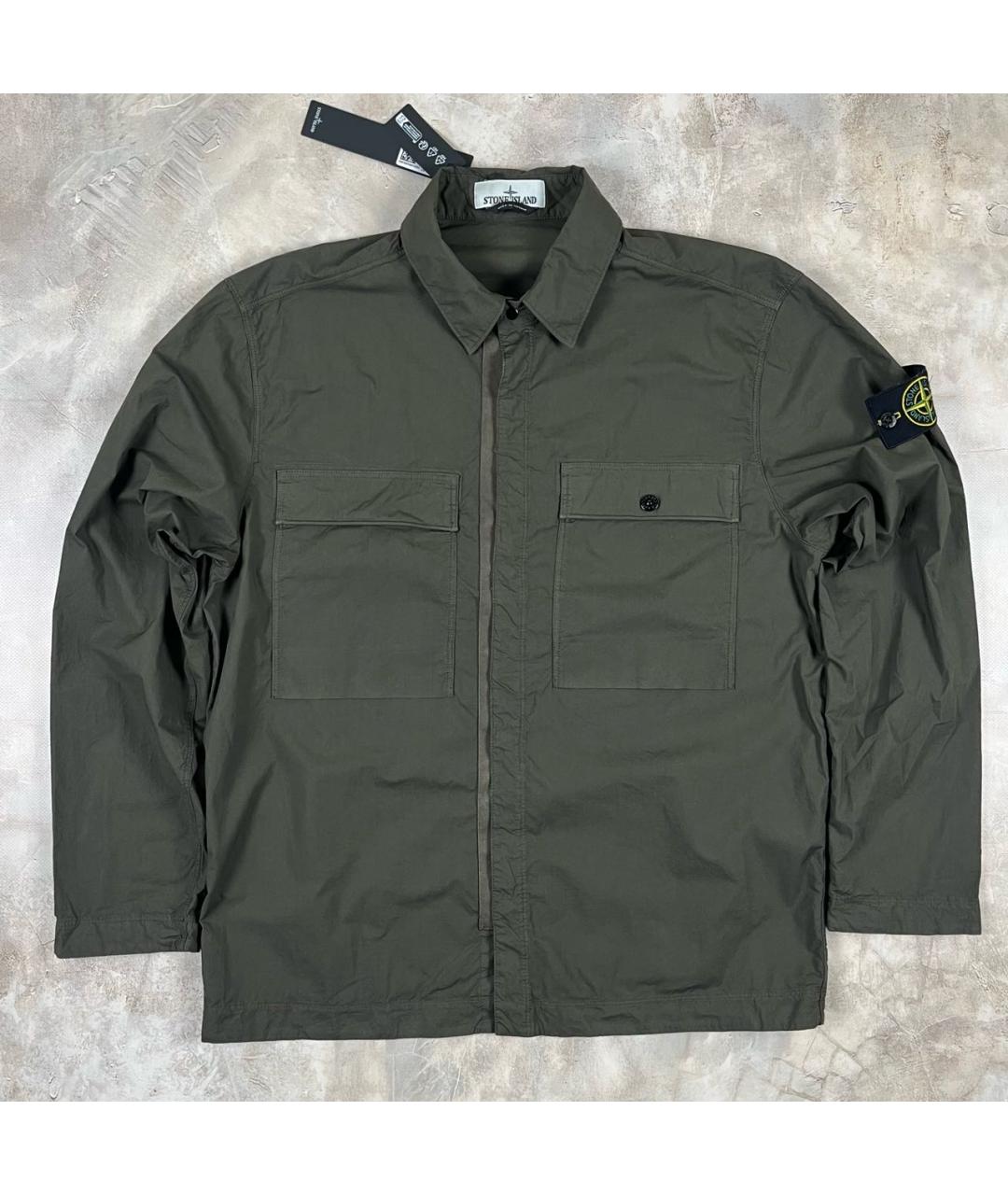 STONE ISLAND Хаки хлопко-эластановая куртка, фото 8