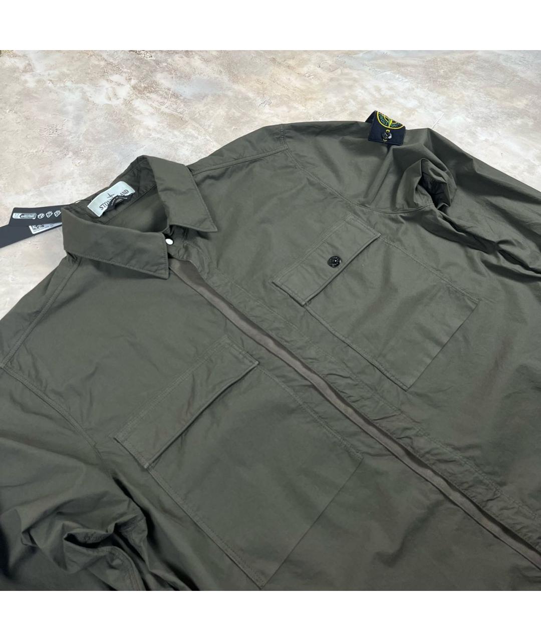 STONE ISLAND Хаки хлопко-эластановая куртка, фото 2