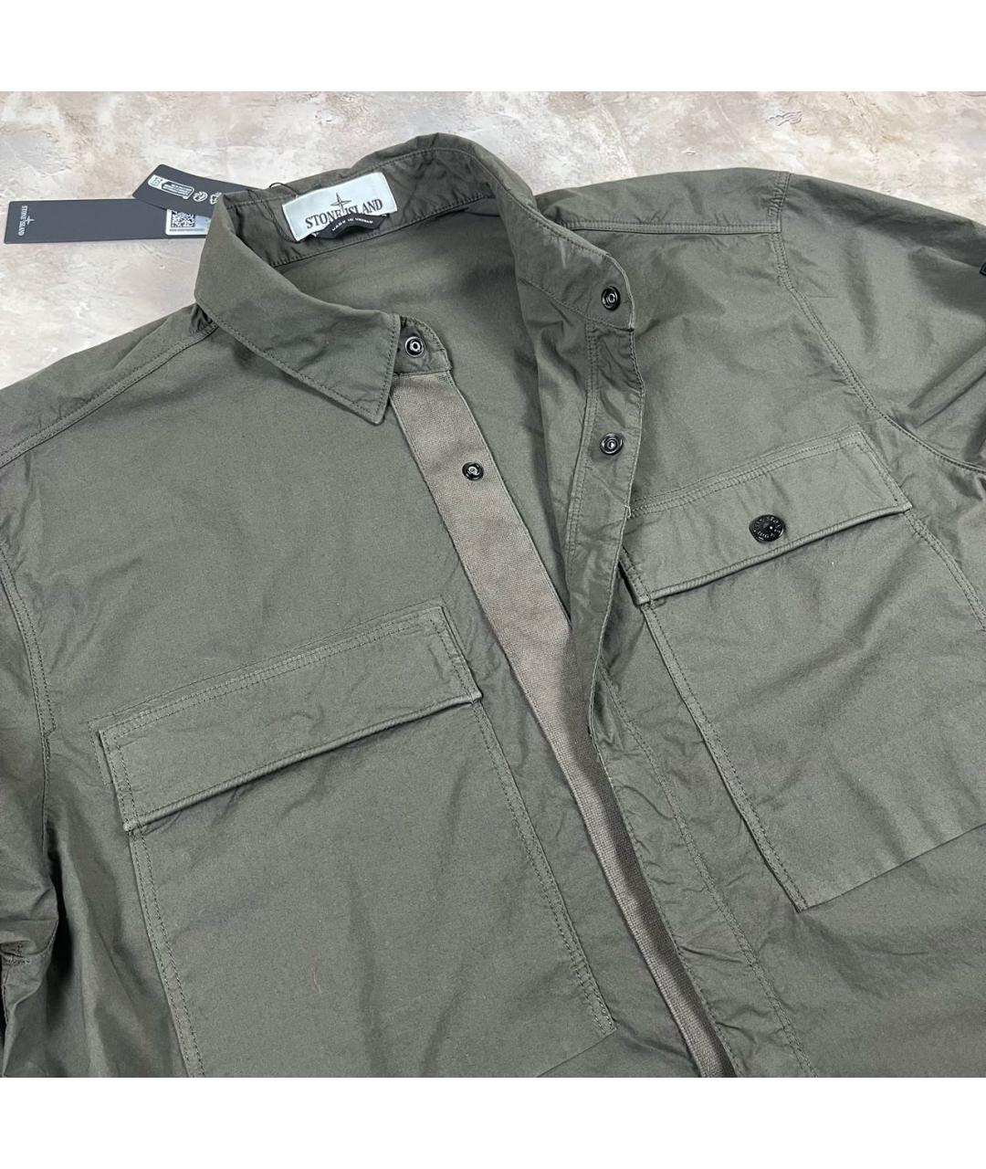 STONE ISLAND Хаки хлопко-эластановая куртка, фото 3