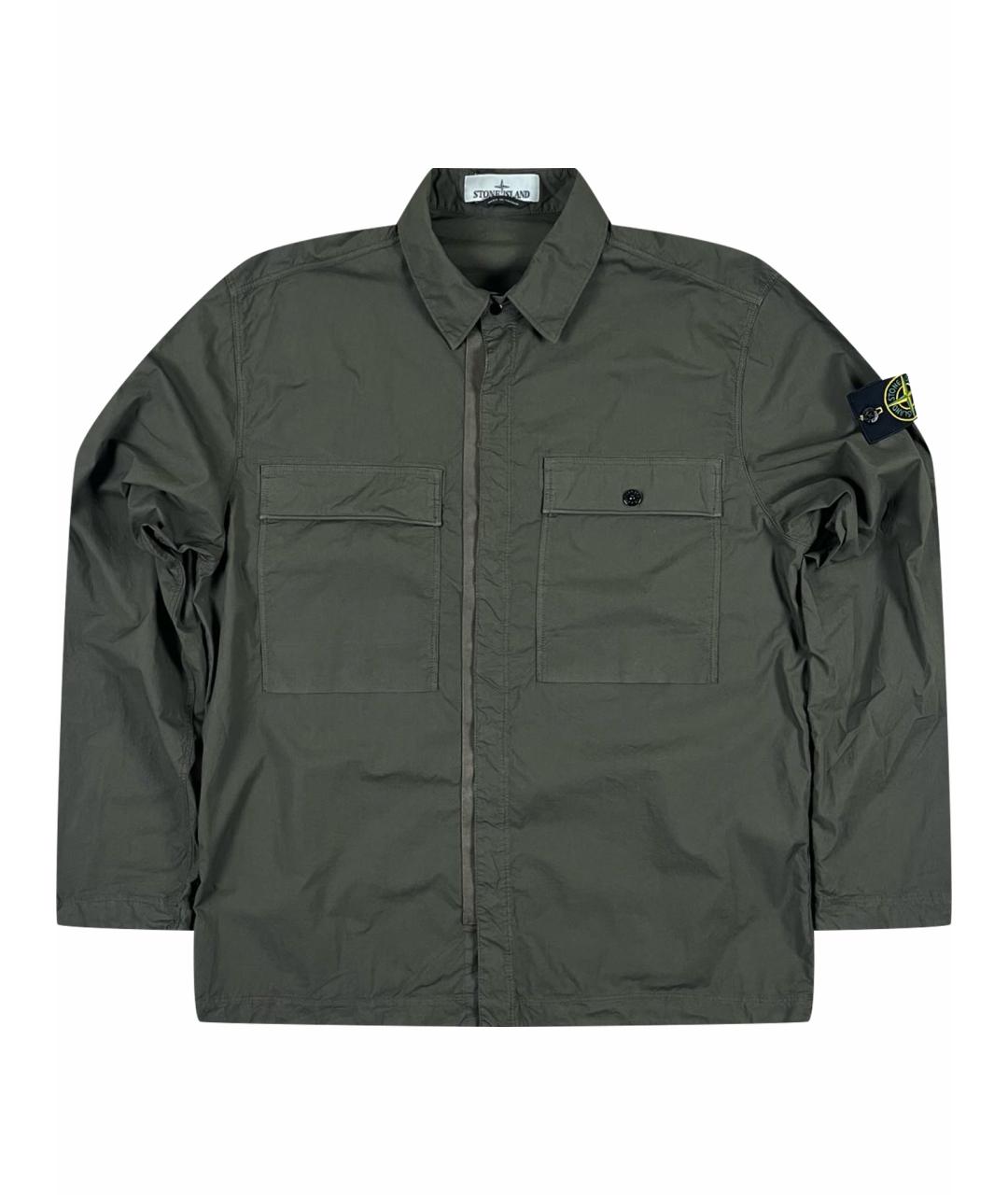 STONE ISLAND Хаки хлопко-эластановая куртка, фото 1