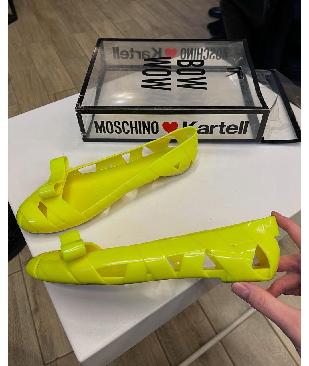 MOSCHINO Желтые резиновые балетки, фото 8