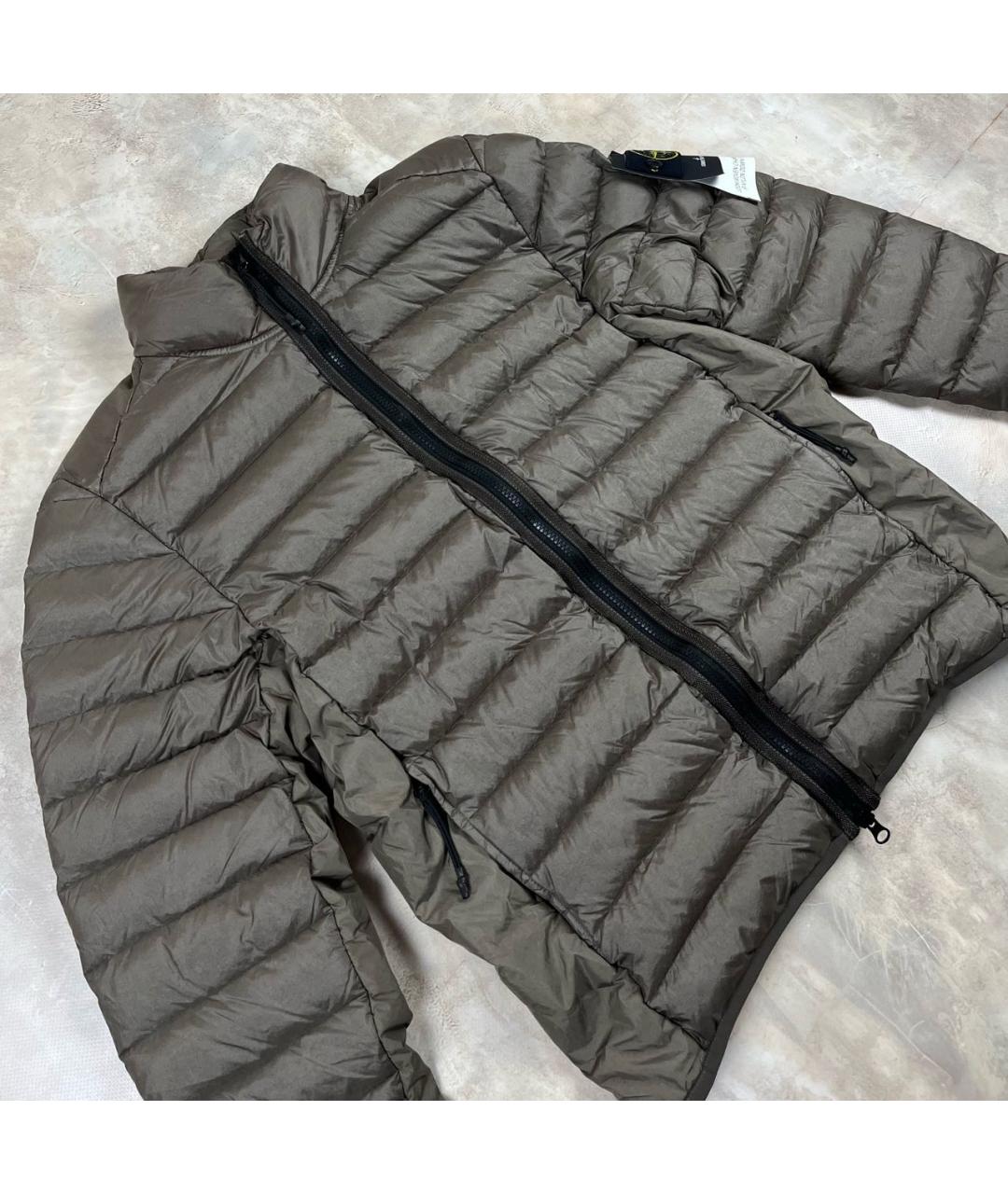 STONE ISLAND Коричневый пуховик, фото 2