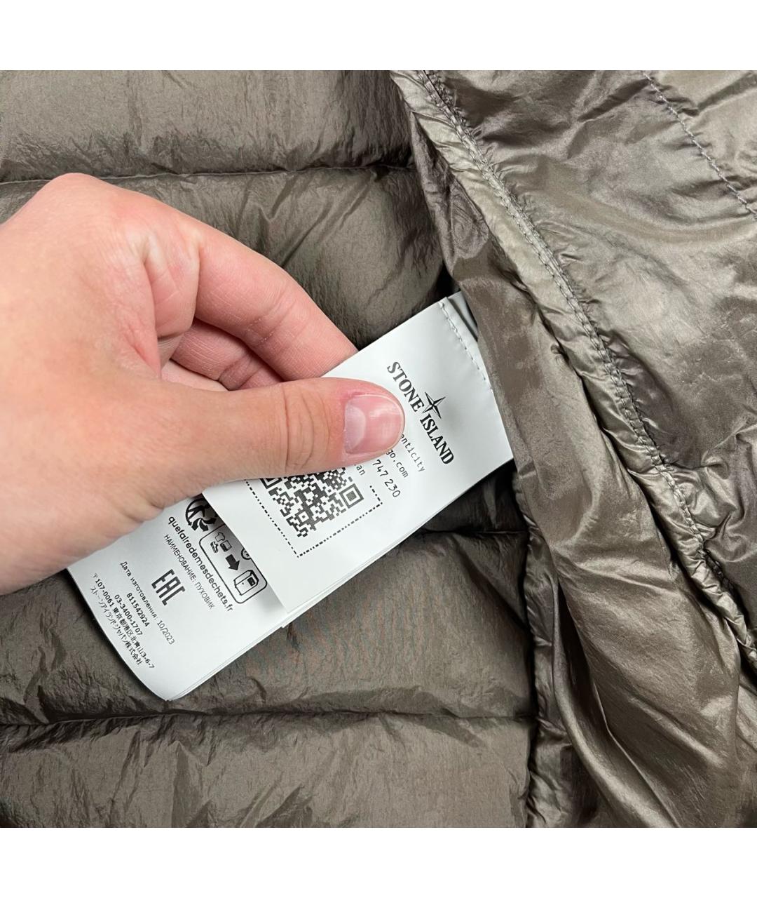 STONE ISLAND Коричневый пуховик, фото 6