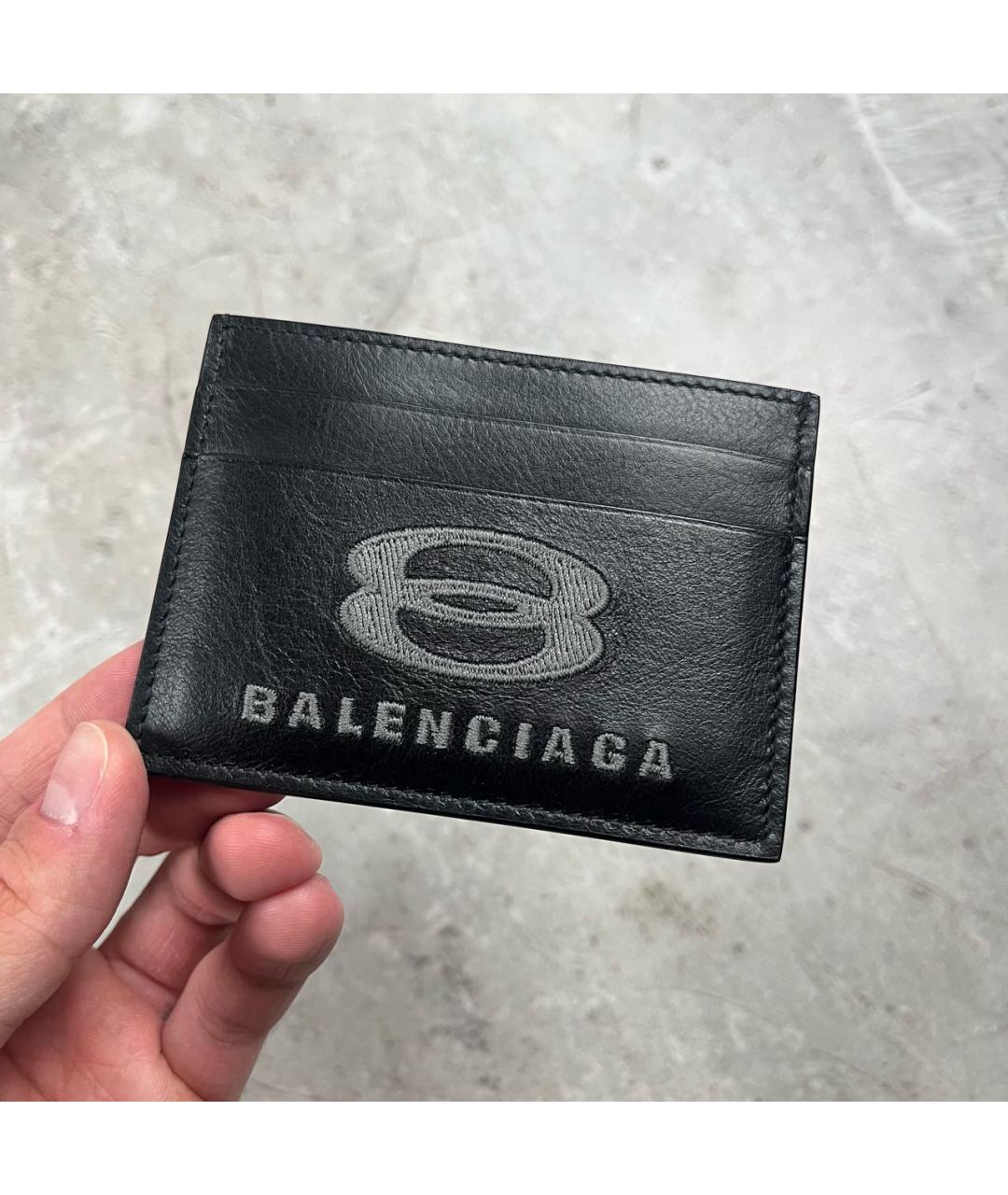 BALENCIAGA Черный кожаный кардхолдер, фото 4