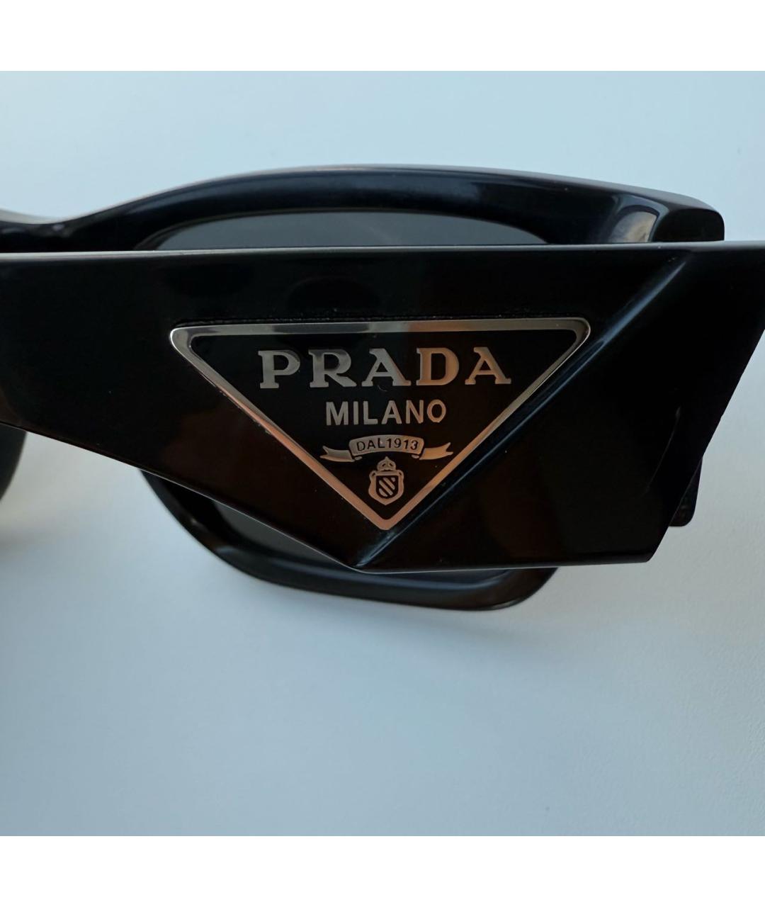 PRADA Черные пластиковые солнцезащитные очки, фото 5