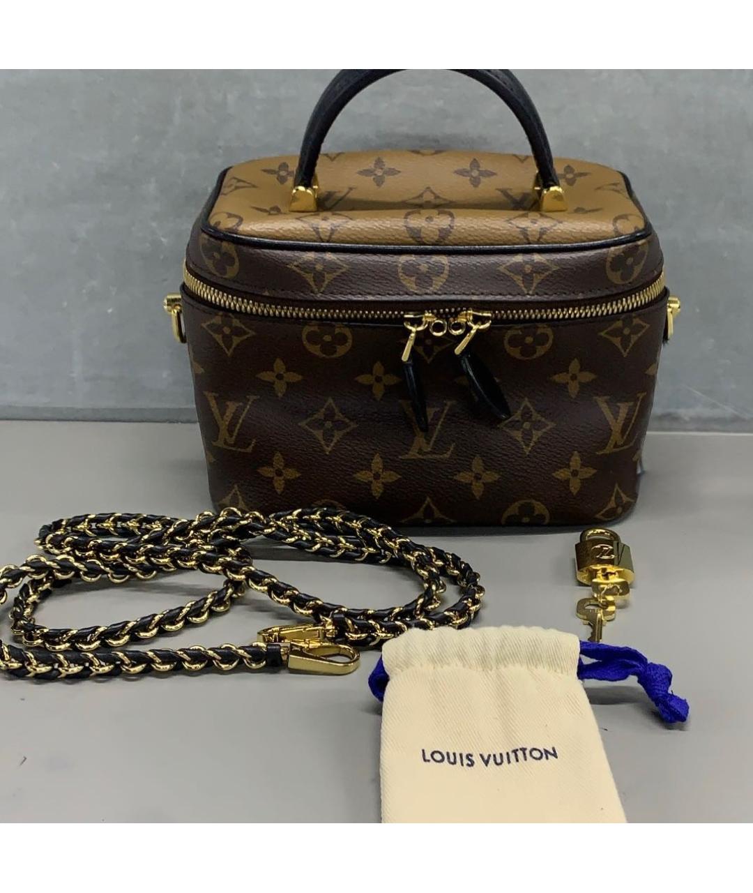 LOUIS VUITTON Коричневая кожаная сумка через плечо, фото 5
