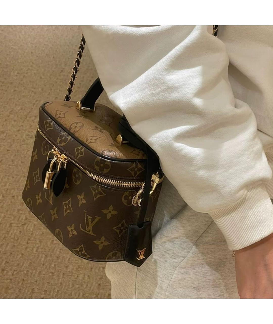 LOUIS VUITTON Коричневая кожаная сумка через плечо, фото 3
