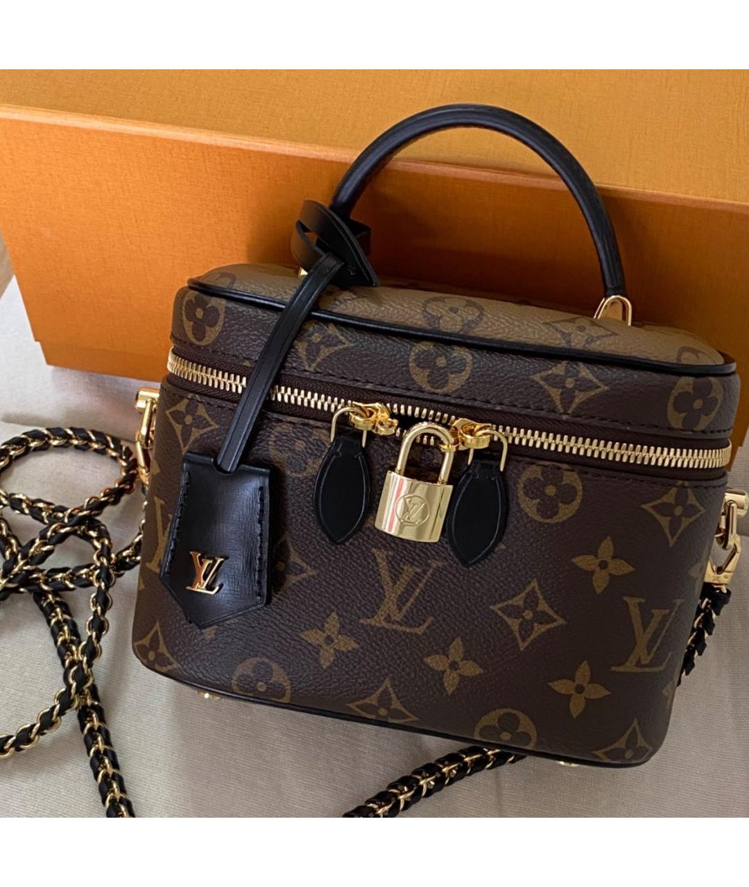 LOUIS VUITTON Коричневая кожаная сумка через плечо, фото 4