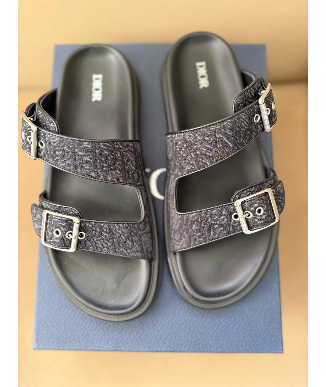 CHRISTIAN DIOR Черные шлепанцы, фото 2