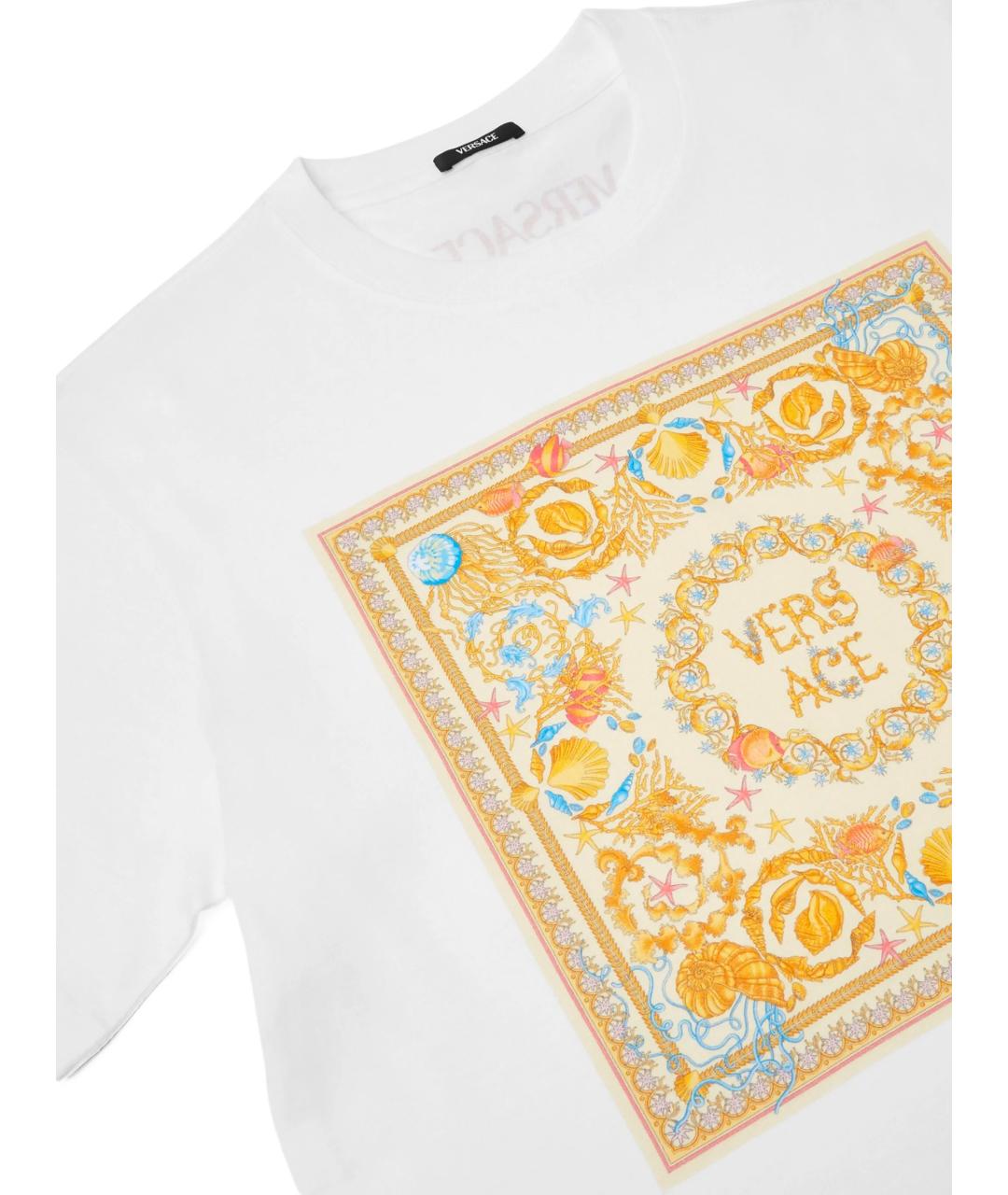 VERSACE Белая хлопковая футболка, фото 3