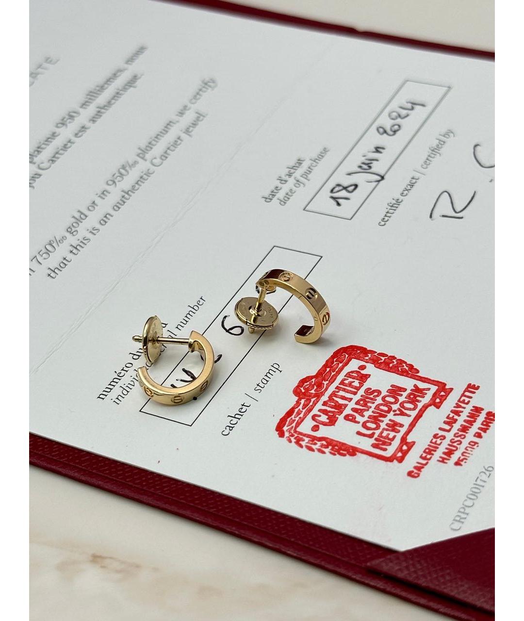 CARTIER Золотые серьги из желтого золота, фото 3