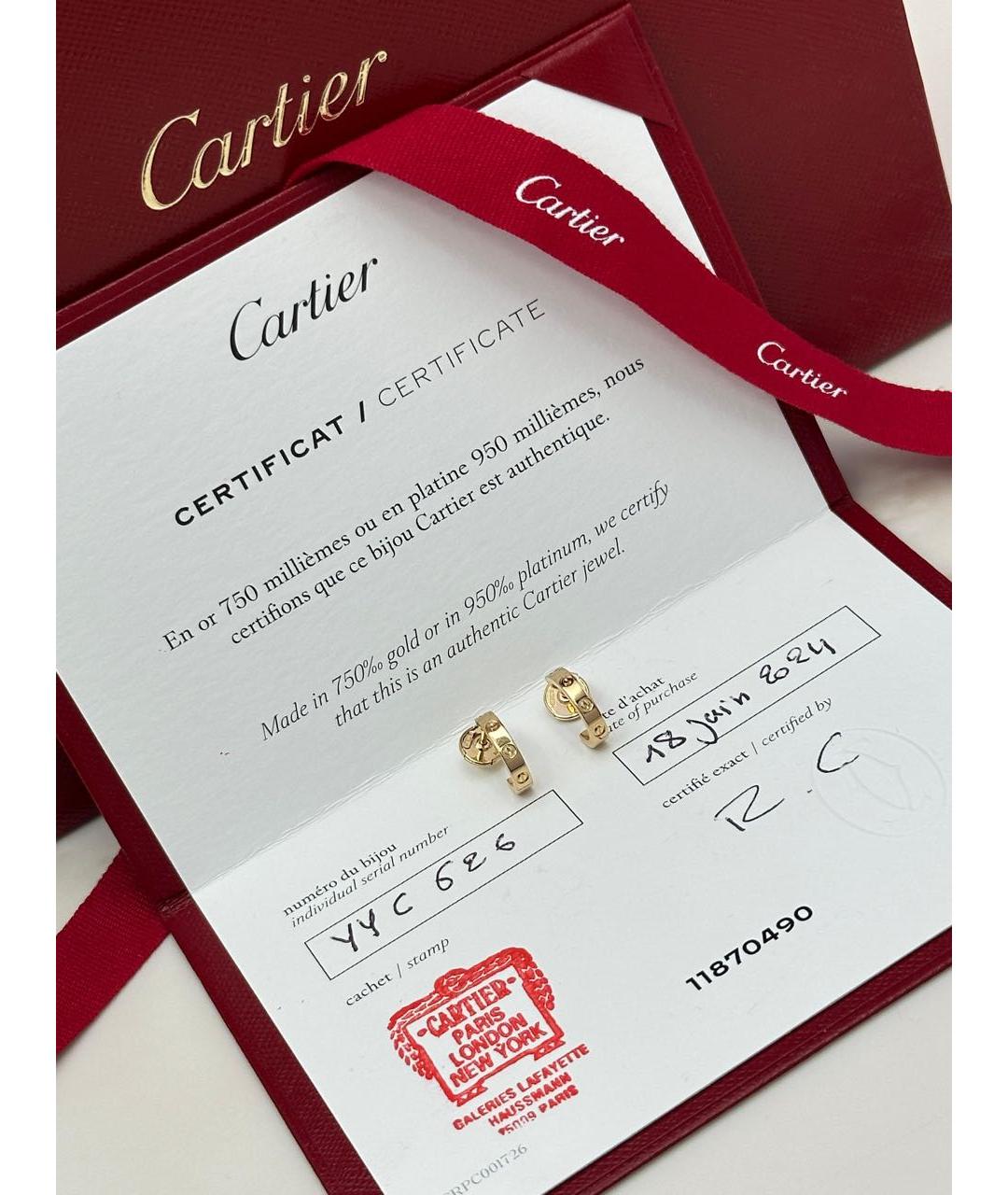 CARTIER Золотые серьги из желтого золота, фото 2