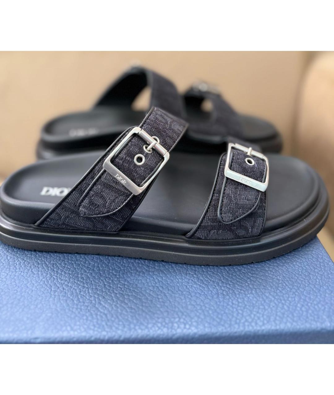 CHRISTIAN DIOR Черные шлепанцы, фото 2