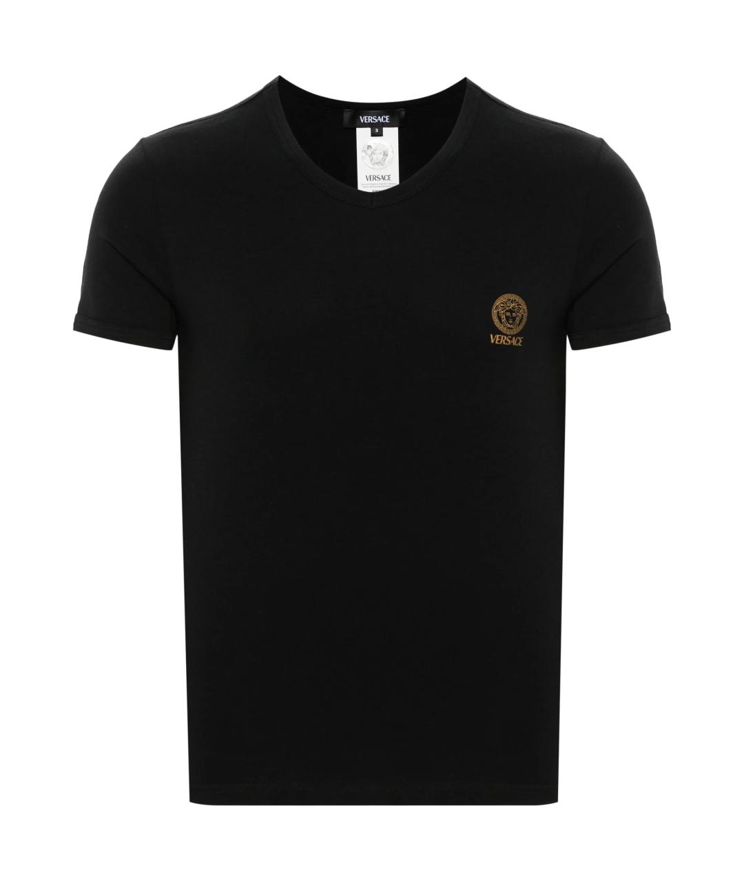 VERSACE Черная хлопковая футболка, фото 1