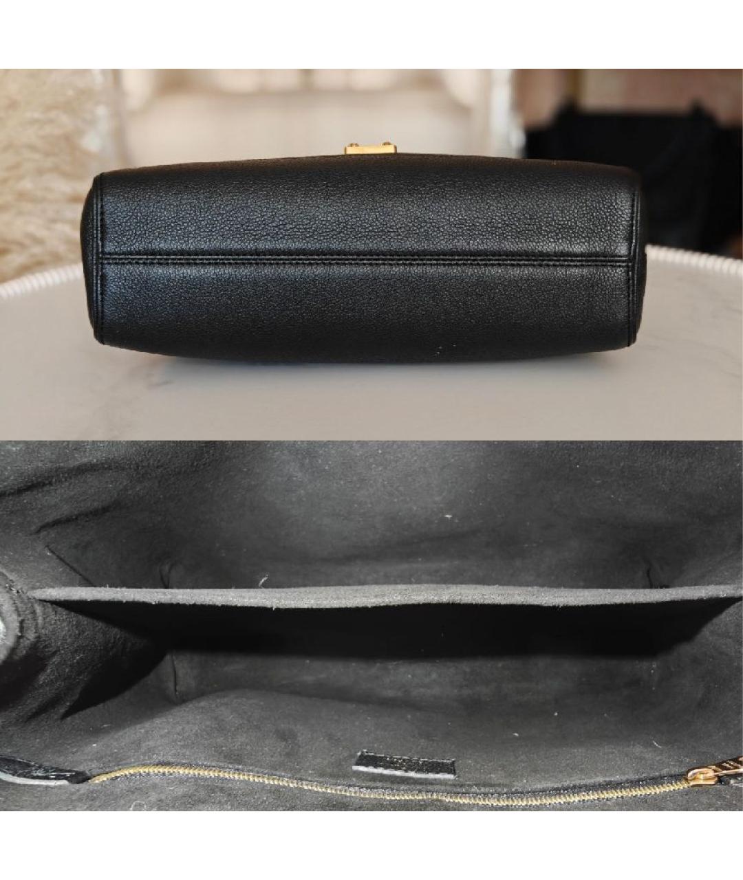 LOUIS VUITTON Черная кожаная сумка с короткими ручками, фото 8
