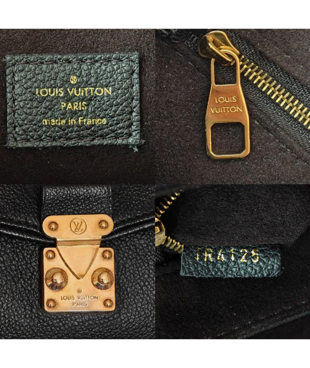 LOUIS VUITTON Черная кожаная сумка с короткими ручками, фото 5
