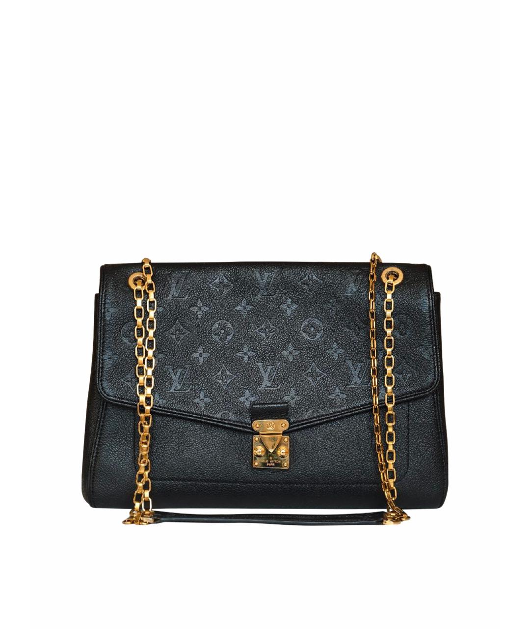 LOUIS VUITTON Черная кожаная сумка с короткими ручками, фото 1