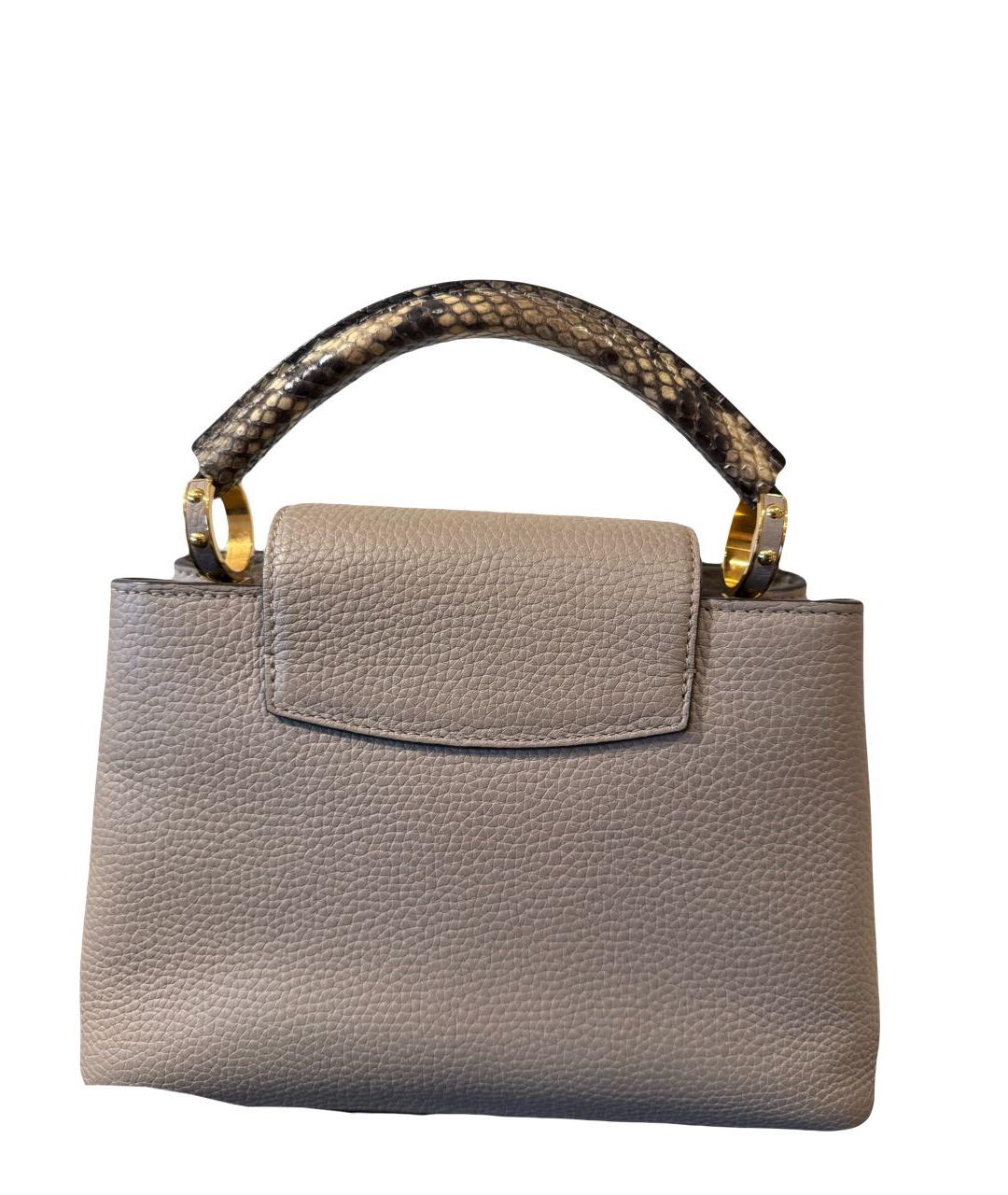 LOUIS VUITTON Бежевая кожаная сумка с короткими ручками, фото 2