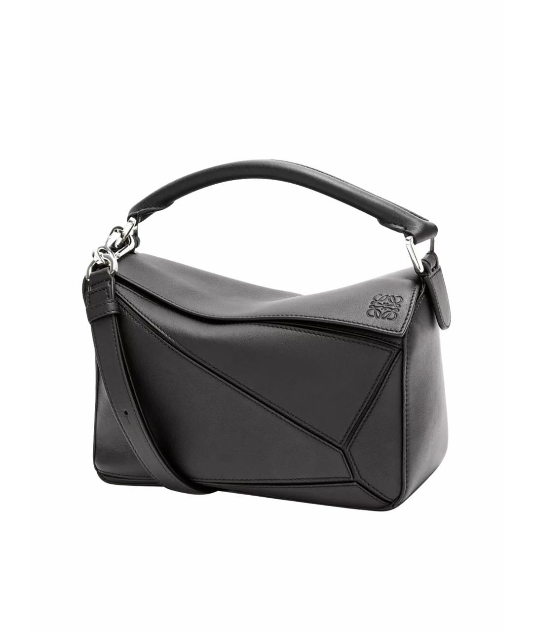 LOEWE Антрацитовая кожаная сумка через плечо, фото 1