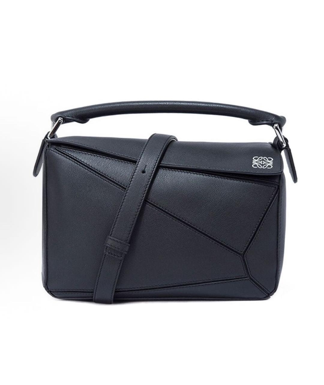 LOEWE Антрацитовая кожаная сумка через плечо, фото 2