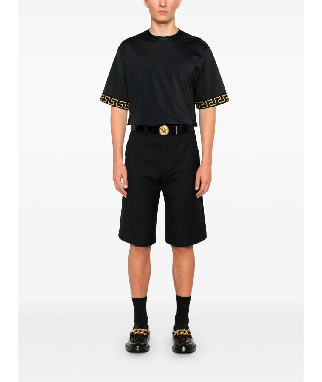VERSACE Черная синтетическая футболка, фото 2