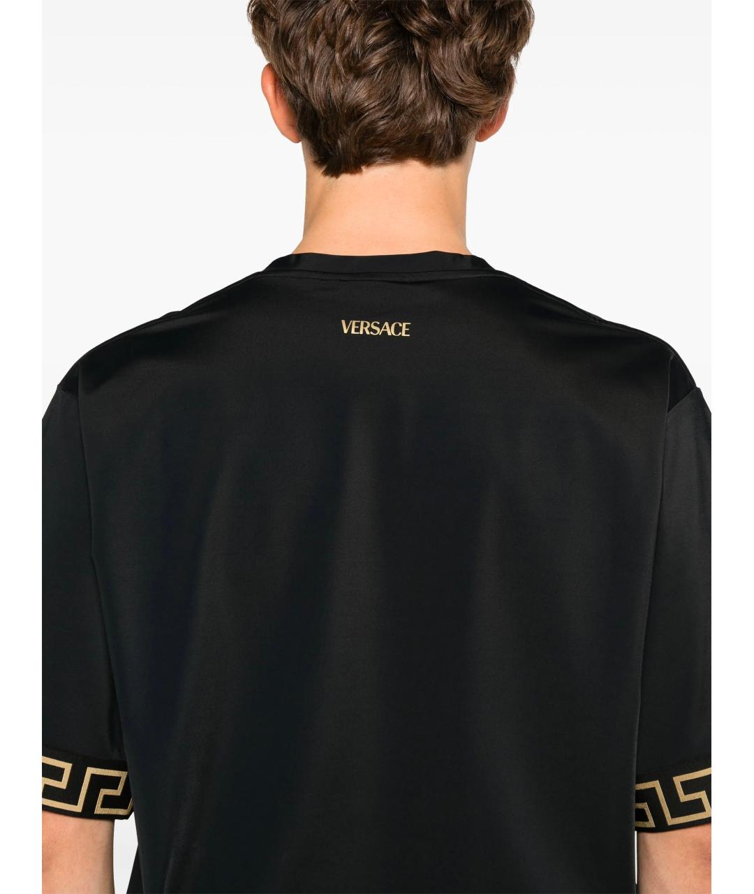VERSACE Черная синтетическая футболка, фото 4