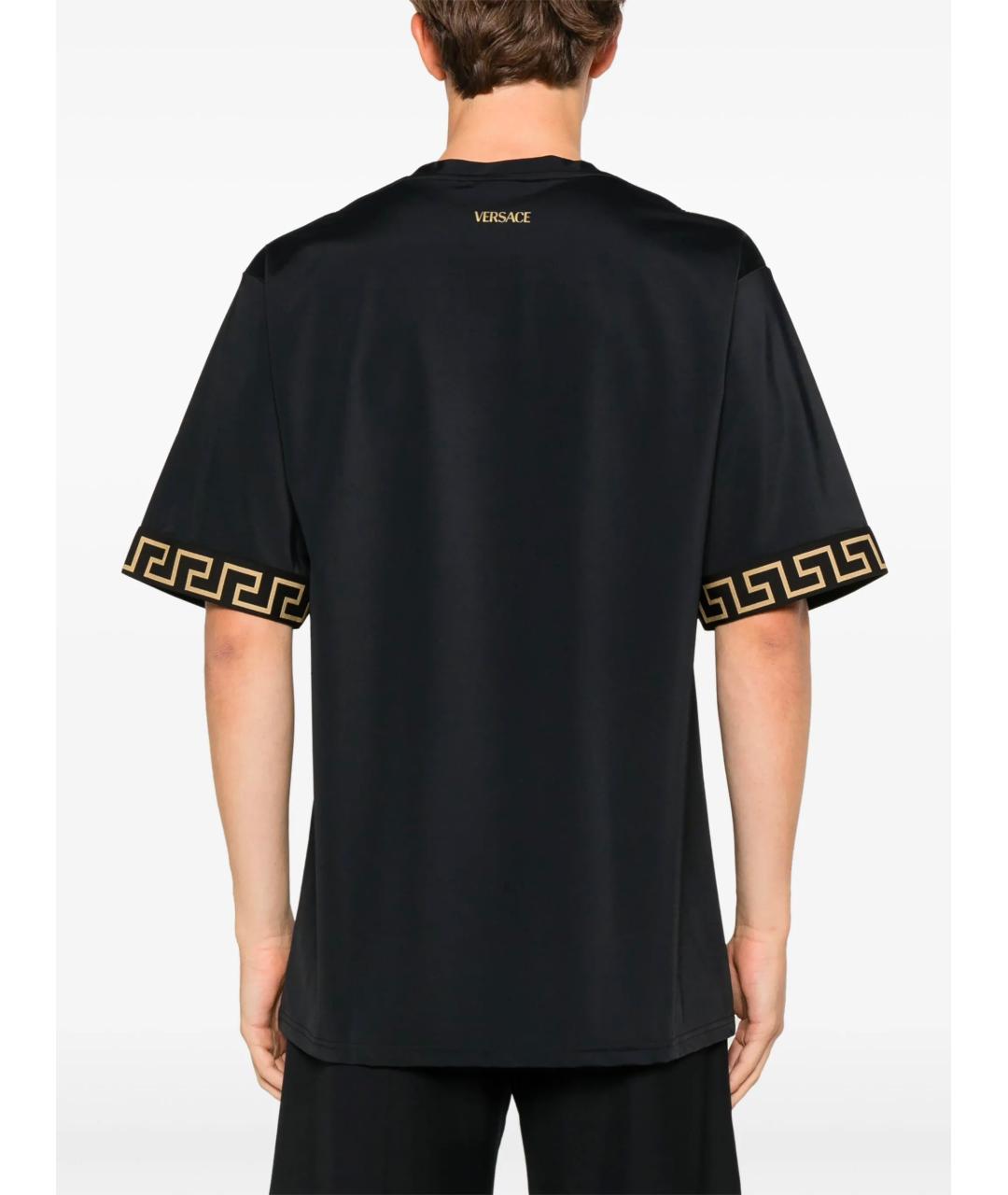 VERSACE Черная синтетическая футболка, фото 3
