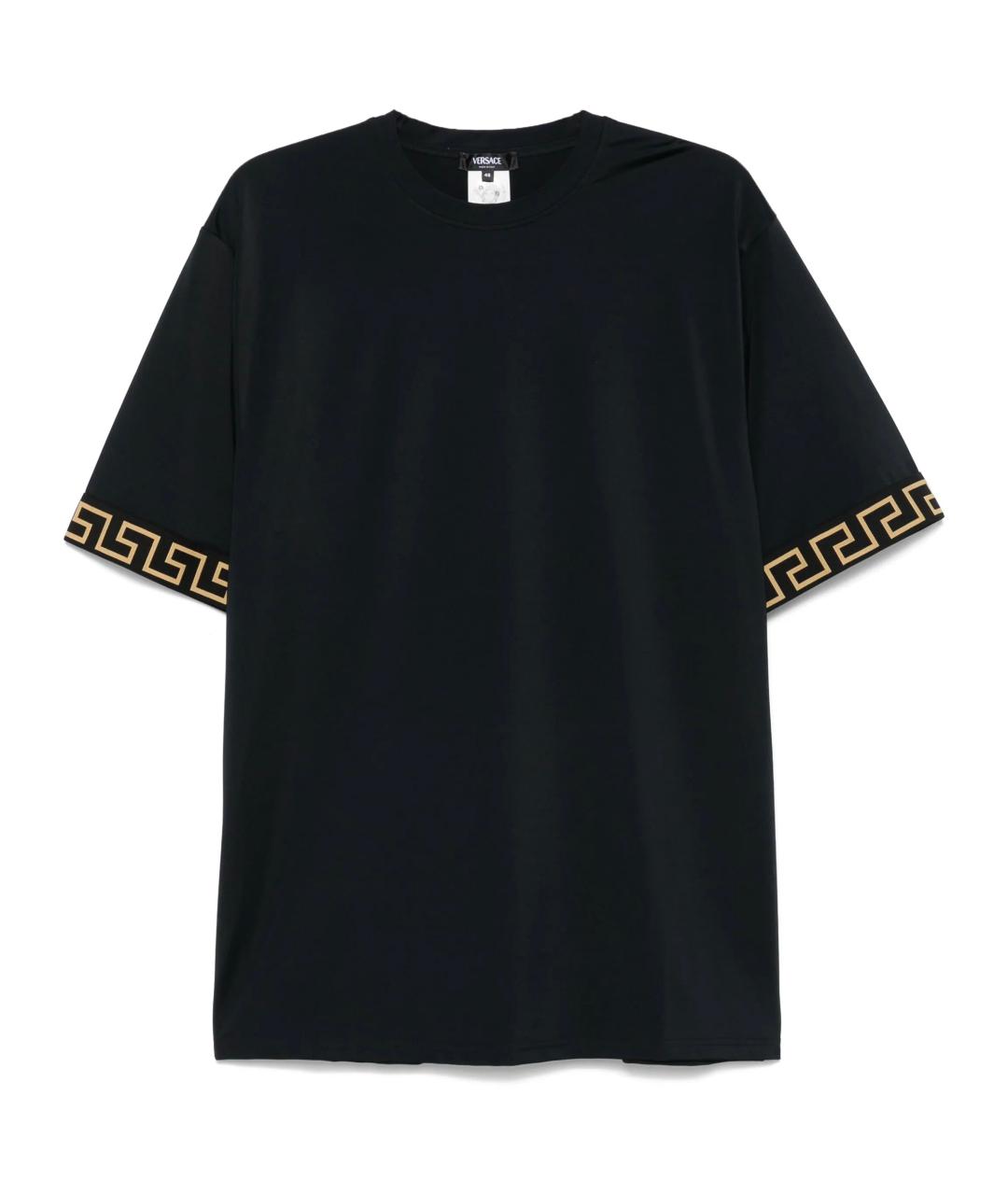 VERSACE Черная синтетическая футболка, фото 1