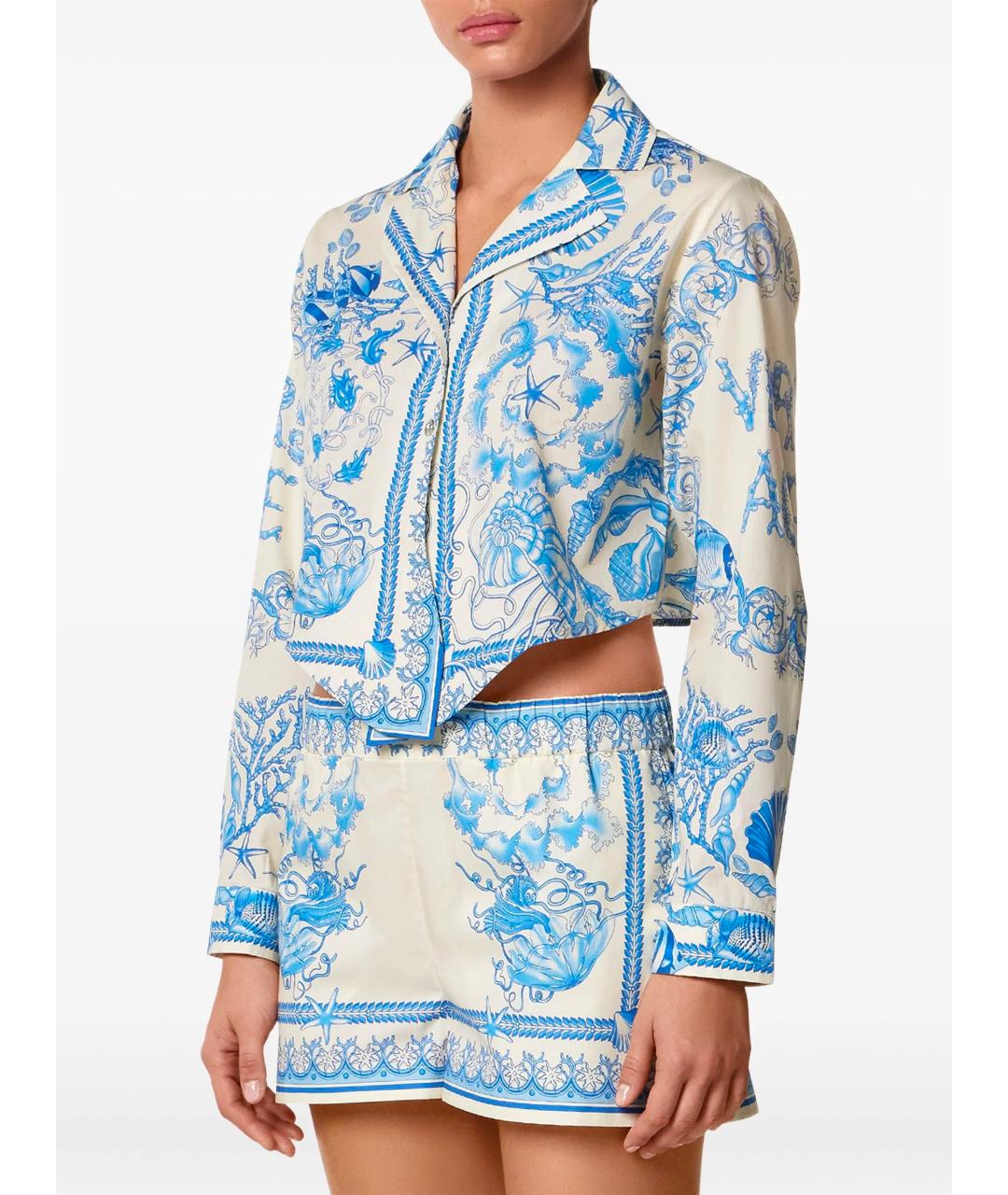 VERSACE Голубая хлопковая рубашка, фото 3