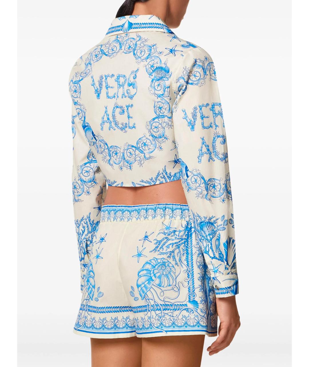 VERSACE Голубая хлопковая рубашка, фото 4