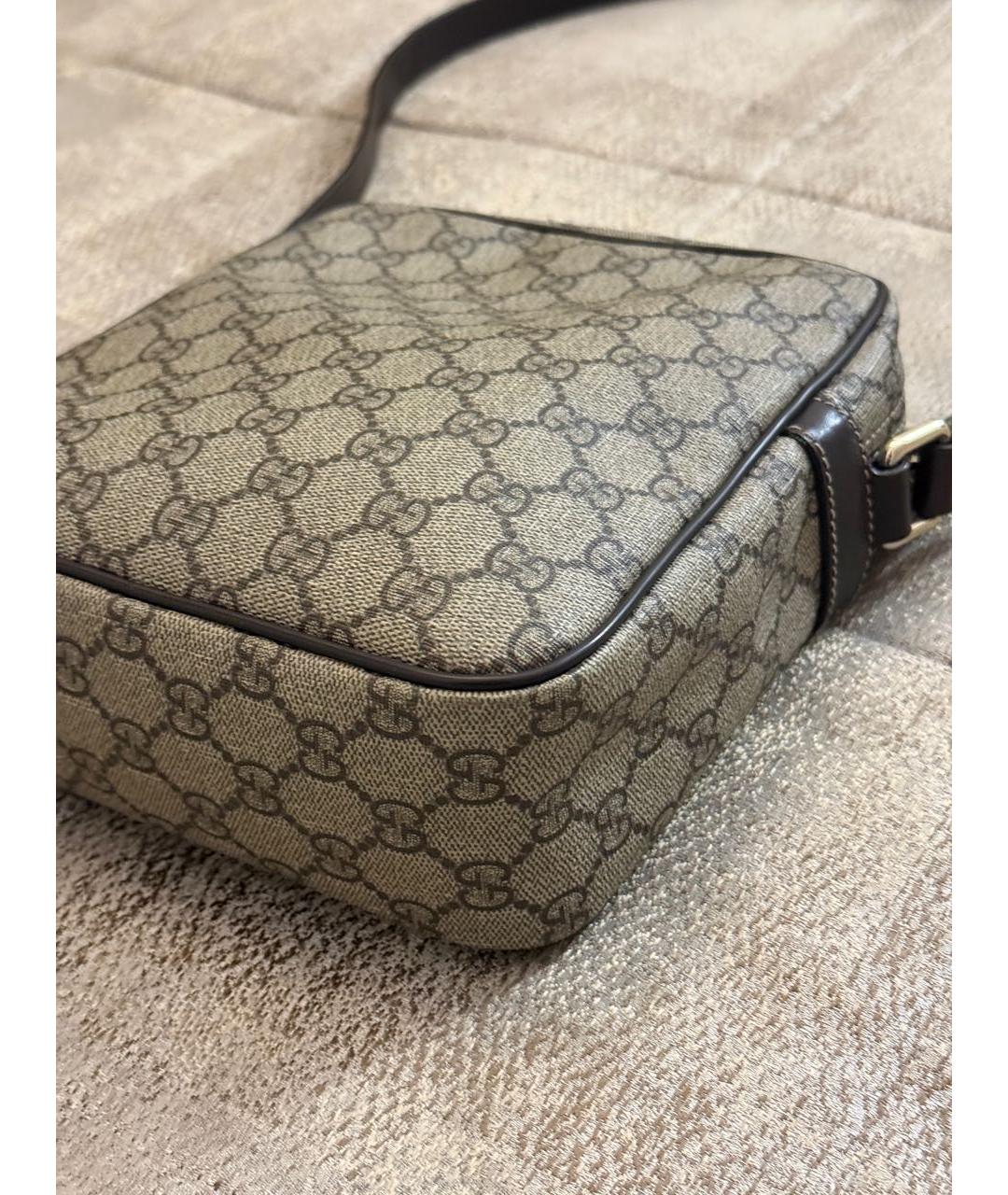 GUCCI Бежевая кожаная сумка на плечо, фото 2