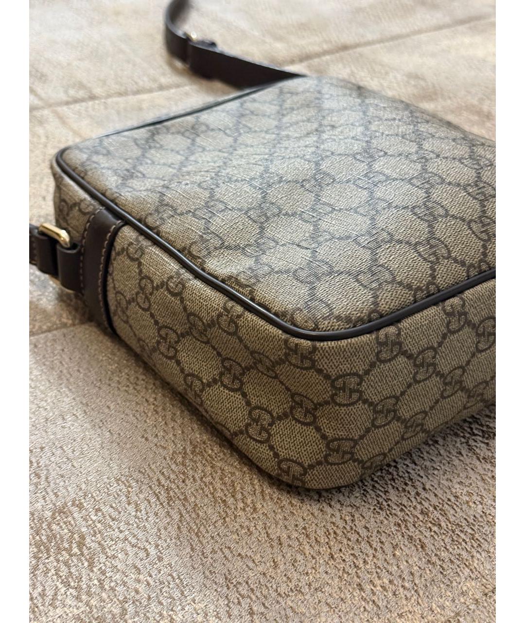 GUCCI Бежевая кожаная сумка на плечо, фото 5