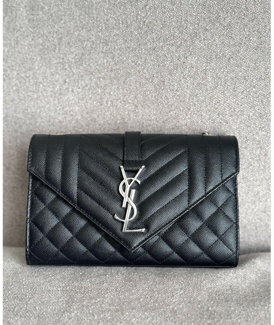 SAINT LAURENT Черная кожаная сумка через плечо, фото 9