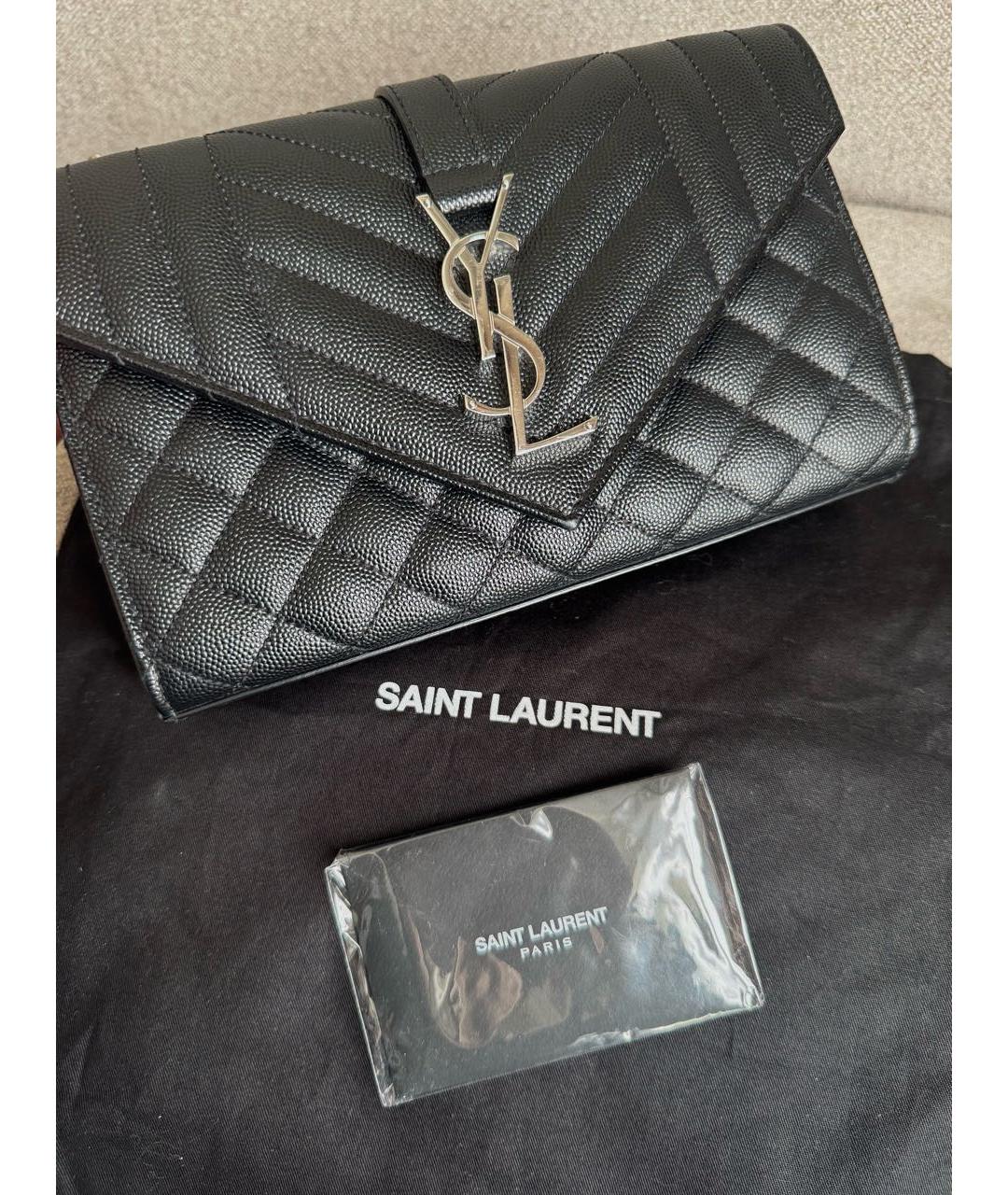 SAINT LAURENT Черная кожаная сумка через плечо, фото 8
