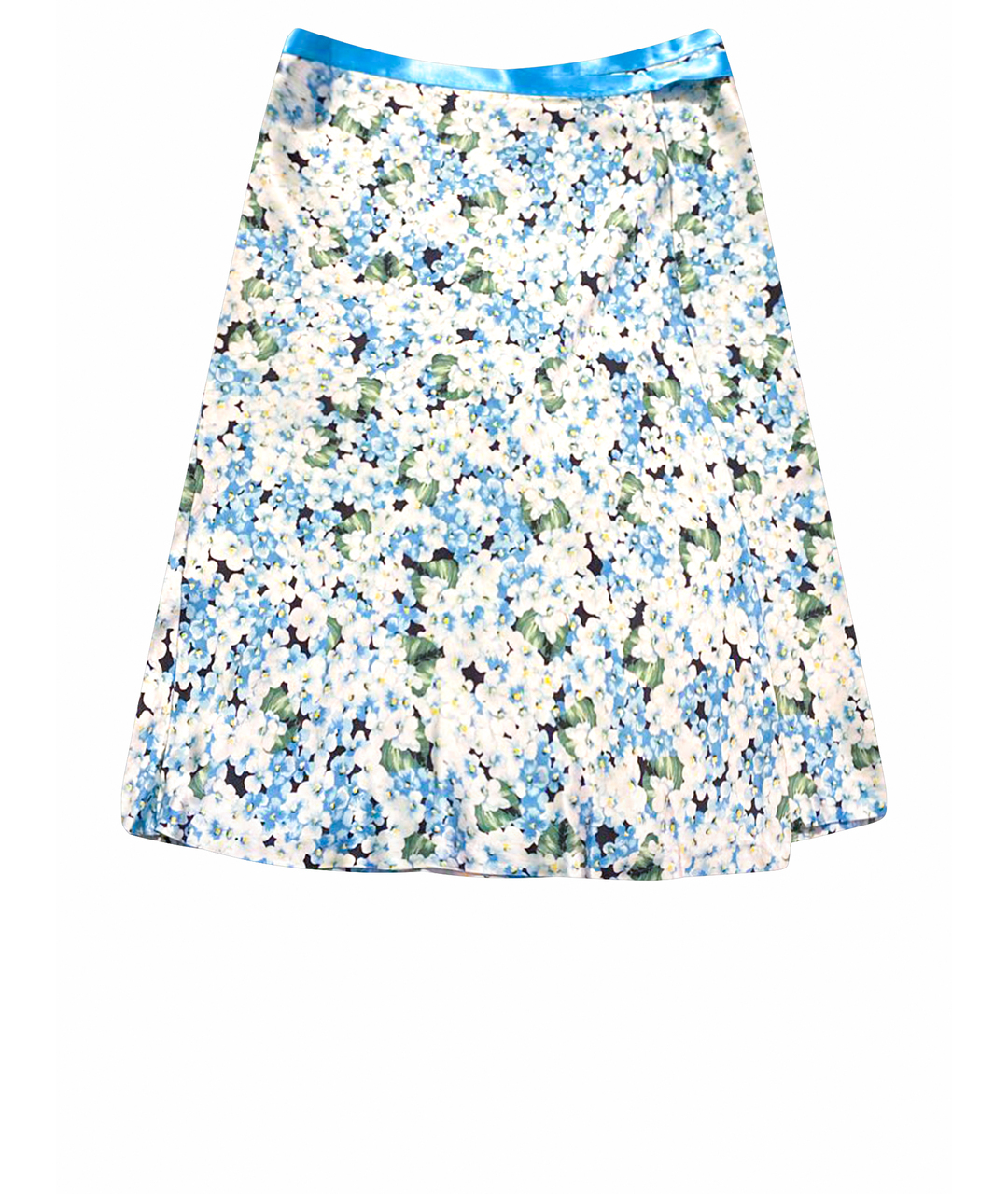 TWIN-SET Голубая шелковая юбка мини, фото 1