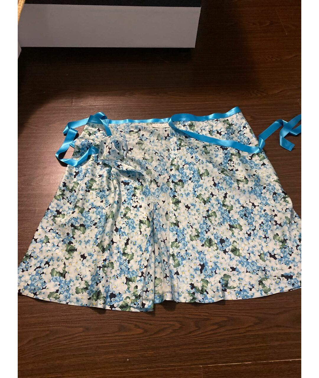 TWIN-SET Голубая шелковая юбка мини, фото 2