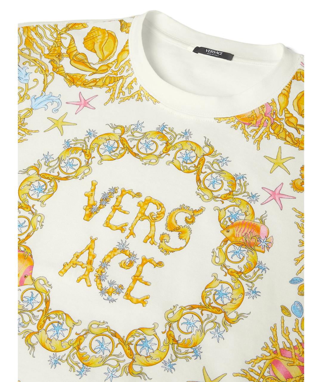 VERSACE Бежевая хлопковая футболка, фото 3