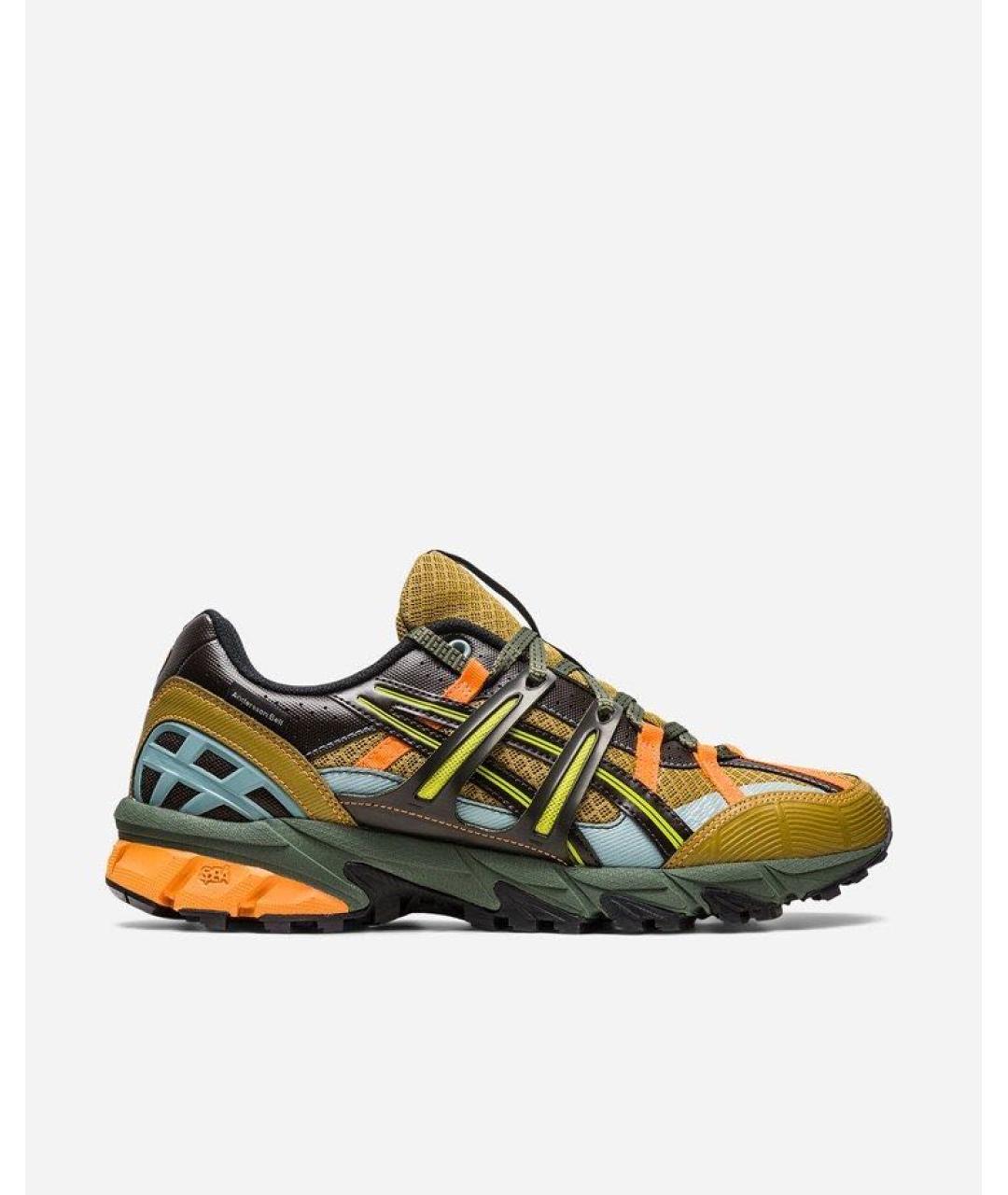 ASICS Оранжевое кожаные низкие кроссовки / кеды, фото 5