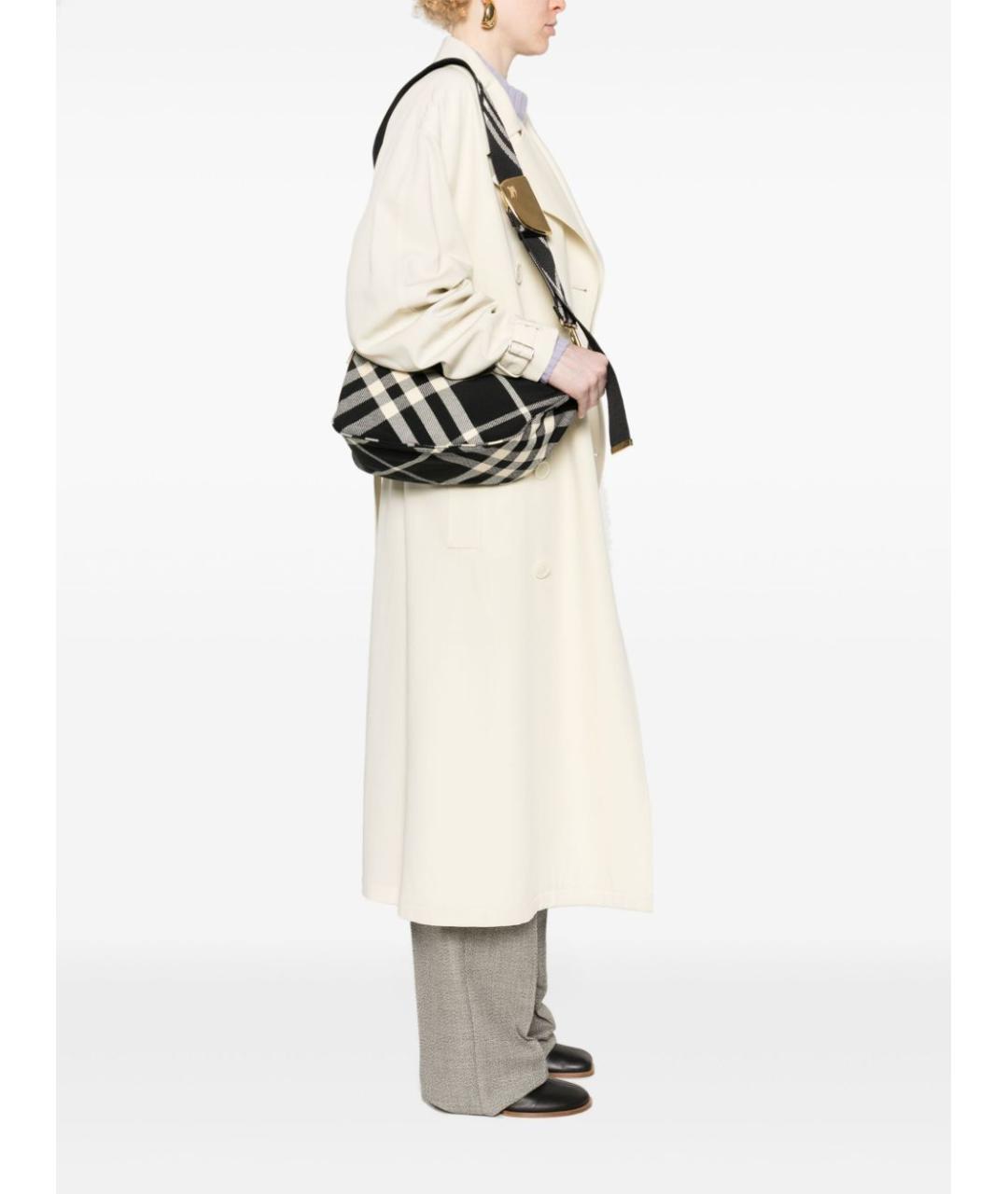 BURBERRY Черная тканевая сумка с короткими ручками, фото 2