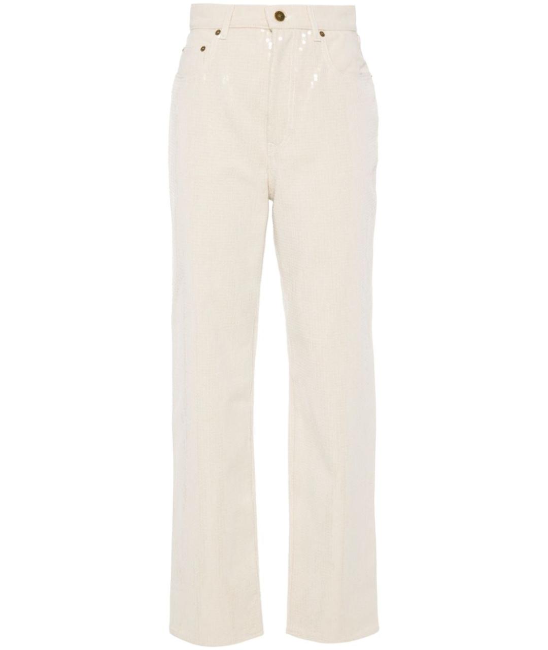 GOLDEN GOOSE DELUXE BRAND Бежевые хлопковые прямые джинсы, фото 1