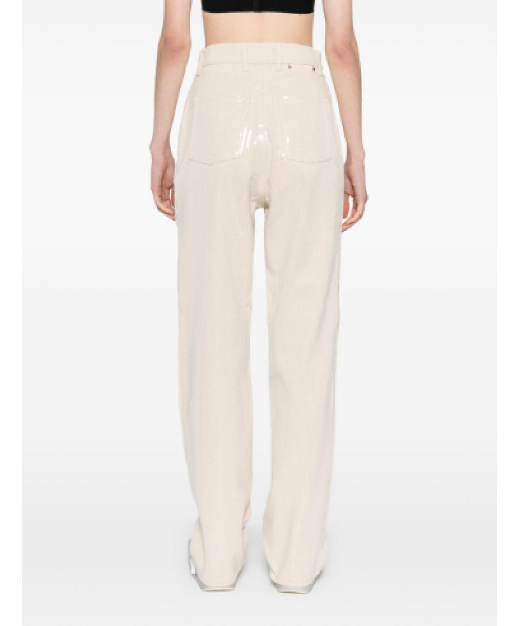 GOLDEN GOOSE DELUXE BRAND Бежевые хлопковые прямые джинсы, фото 3
