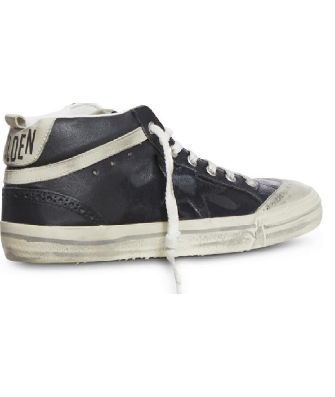 GOLDEN GOOSE DELUXE BRAND Черные кожаные низкие кроссовки / кеды, фото 2