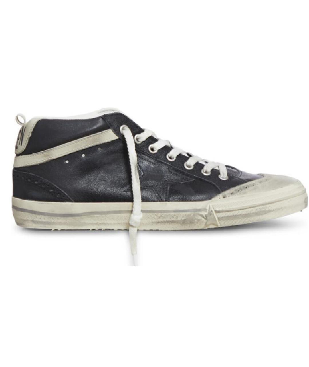 GOLDEN GOOSE DELUXE BRAND Черные кожаные низкие кроссовки / кеды, фото 1