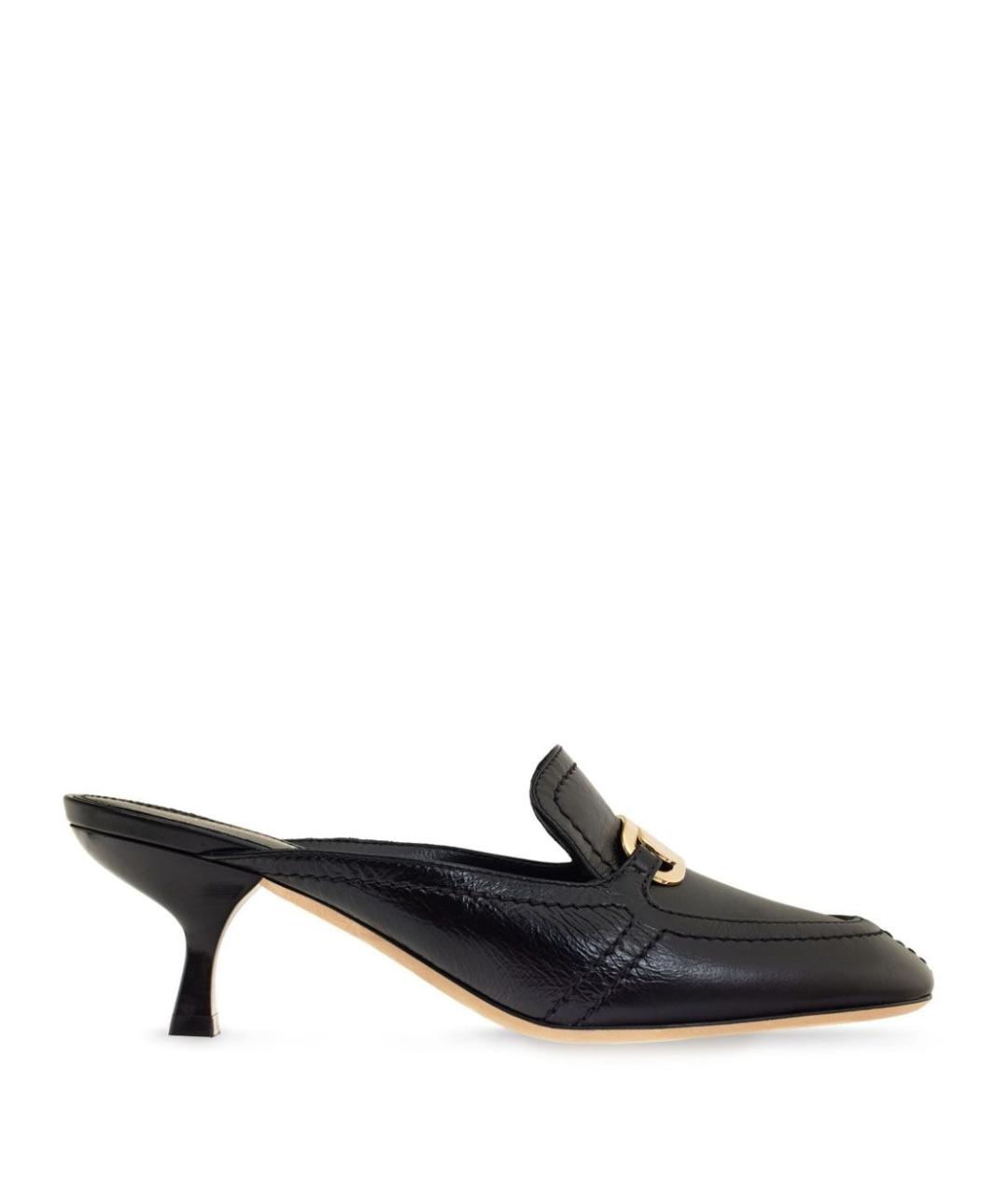 FERRAGAMO Черные кожаные мюли, фото 1