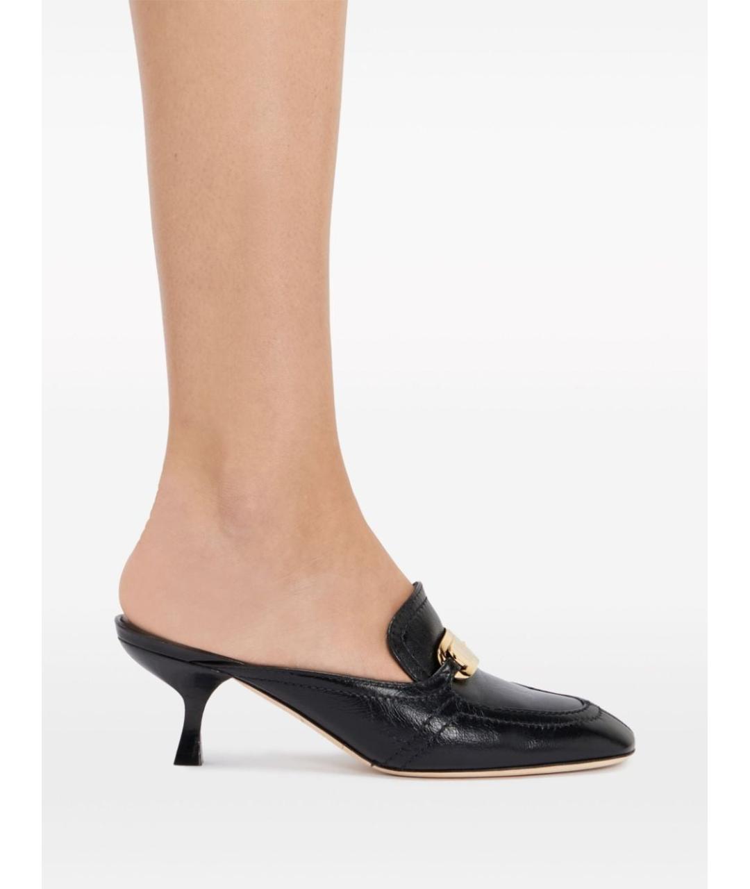 FERRAGAMO Черные кожаные мюли, фото 3