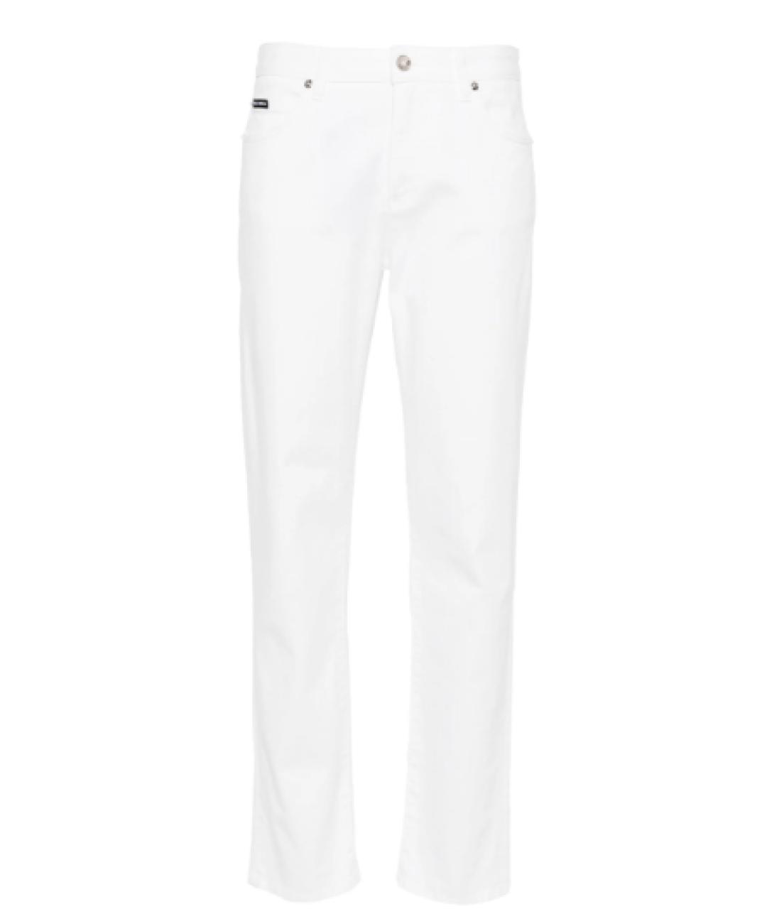 DOLCE&GABBANA Белые прямые брюки, фото 5