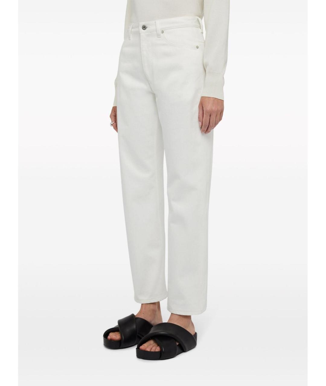 JIL SANDER Белые хлопковые прямые джинсы, фото 4