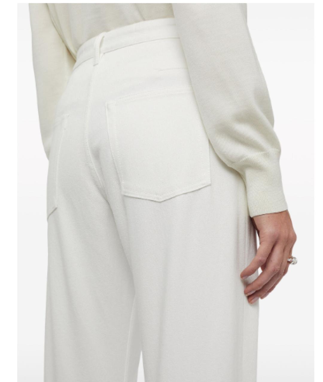 JIL SANDER Белые хлопковые прямые джинсы, фото 3